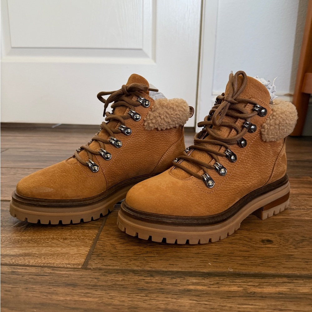 M. Gemi Alpi Leather & Shearling Boots. Size 36.